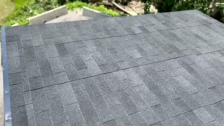 Shingle roof detail — Global Construction Homes job site